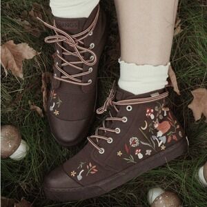 NEW BANGS Shoes Maple Meadow Platform High Top Sneakers Brown Size Women's 8